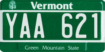 VT license plate YAA621