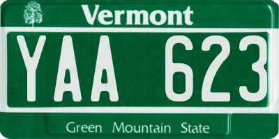 VT license plate YAA623