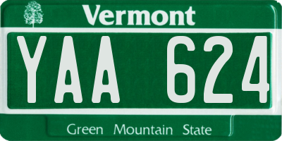 VT license plate YAA624