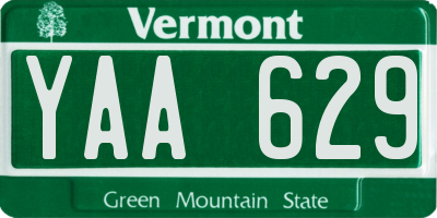 VT license plate YAA629