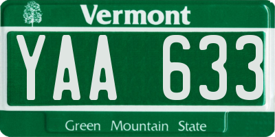 VT license plate YAA633