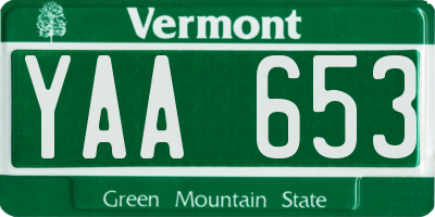 VT license plate YAA653