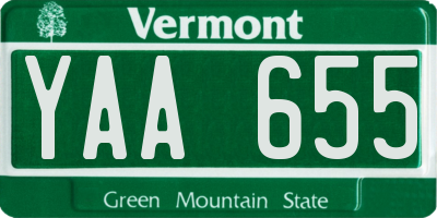 VT license plate YAA655