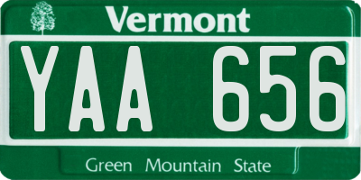 VT license plate YAA656