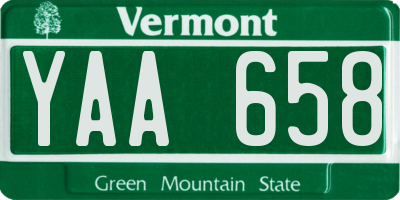 VT license plate YAA658