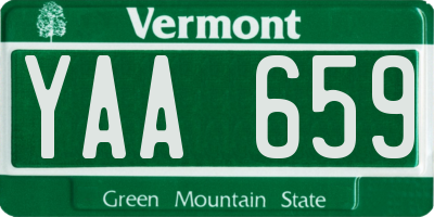VT license plate YAA659