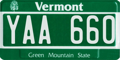 VT license plate YAA660