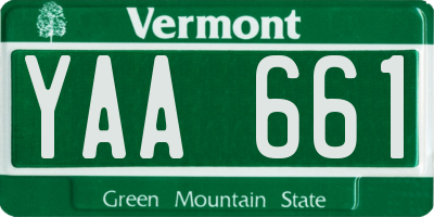 VT license plate YAA661