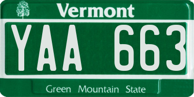 VT license plate YAA663