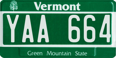 VT license plate YAA664
