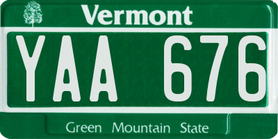 VT license plate YAA676