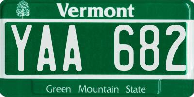 VT license plate YAA682