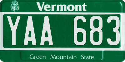 VT license plate YAA683
