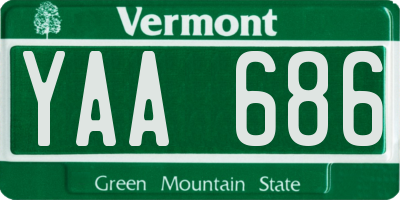 VT license plate YAA686