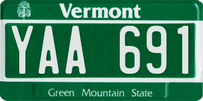 VT license plate YAA691