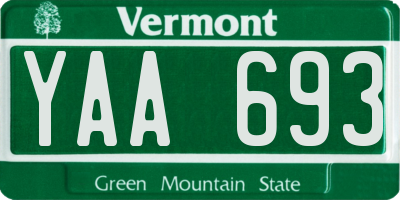 VT license plate YAA693