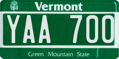 VT license plate YAA700
