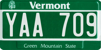 VT license plate YAA709