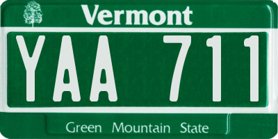 VT license plate YAA711