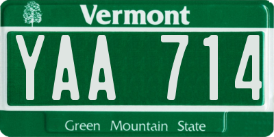 VT license plate YAA714