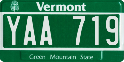 VT license plate YAA719
