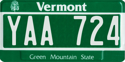 VT license plate YAA724