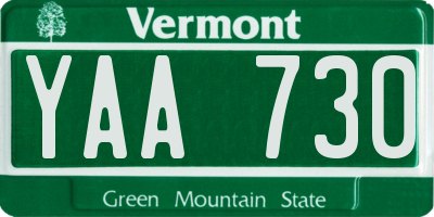 VT license plate YAA730