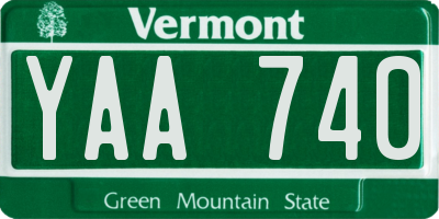 VT license plate YAA740