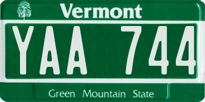 VT license plate YAA744