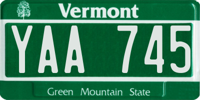VT license plate YAA745