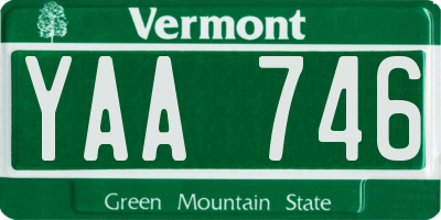 VT license plate YAA746
