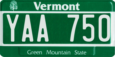 VT license plate YAA750