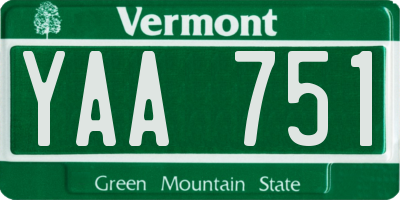 VT license plate YAA751