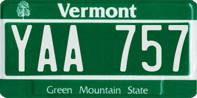 VT license plate YAA757