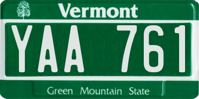 VT license plate YAA761