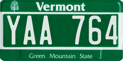 VT license plate YAA764