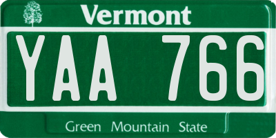 VT license plate YAA766