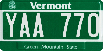 VT license plate YAA770
