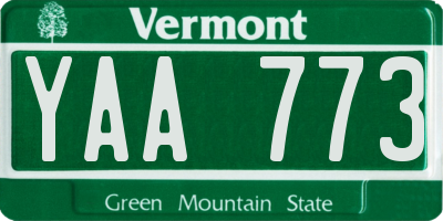 VT license plate YAA773