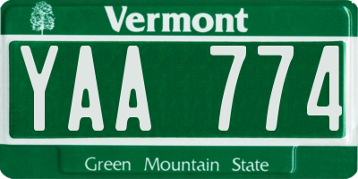 VT license plate YAA774