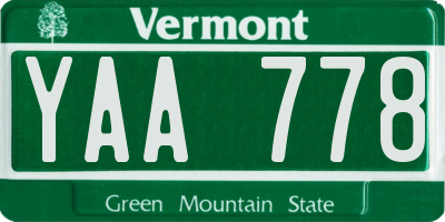 VT license plate YAA778