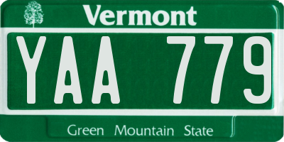 VT license plate YAA779