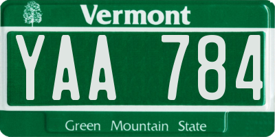 VT license plate YAA784