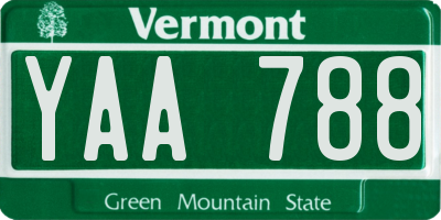 VT license plate YAA788