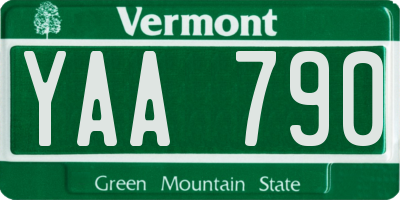 VT license plate YAA790