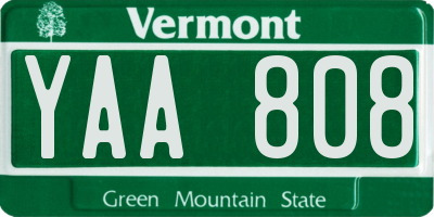 VT license plate YAA808