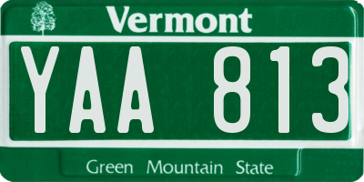 VT license plate YAA813