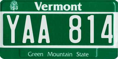 VT license plate YAA814