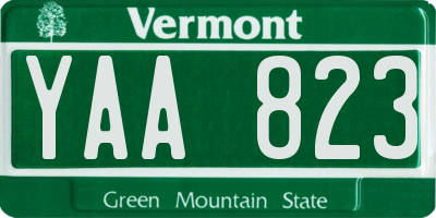 VT license plate YAA823