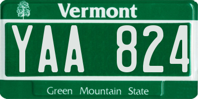 VT license plate YAA824